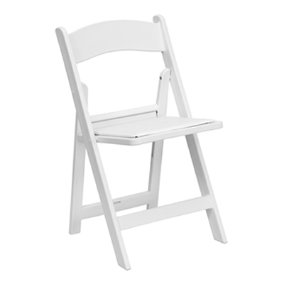 White Resin Chairs for rent in Los Angeles area